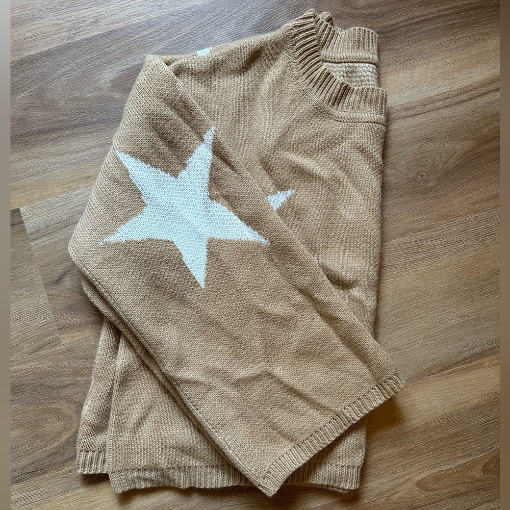Tan Stars Sweater
